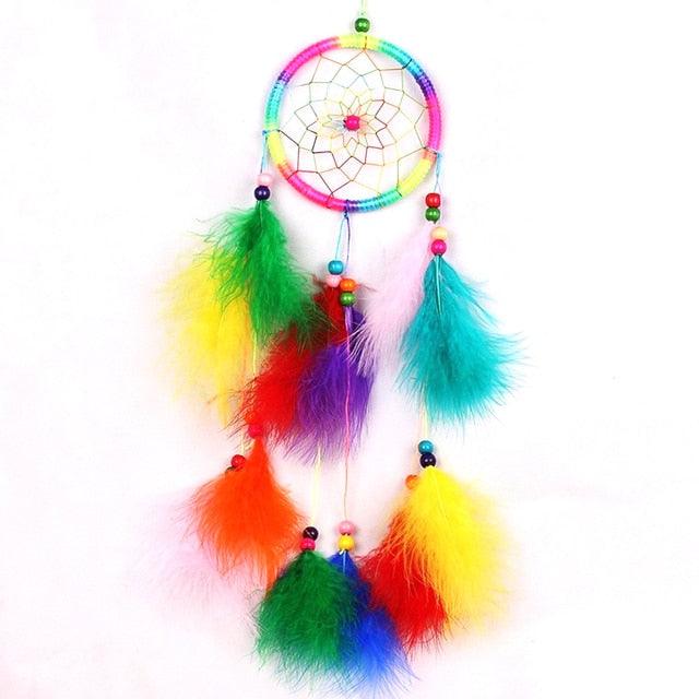Heart Shape Creative Handmade Vintage Dream Catcher Wedding Decoration LED Handmade Heart Shape Feather Design Dream Catchers For Wall Hanging Decor Home Decoration Festival Gift Wind Chimes Party Feather Room Decor