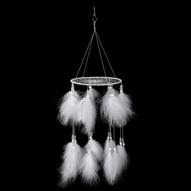 Heart Shape Creative Handmade Vintage Dream Catcher Wedding Decoration LED Handmade Heart Shape Feather Design Dream Catchers For Wall Hanging Decor Home Decoration Festival Gift Wind Chimes Party Feather Room Decor