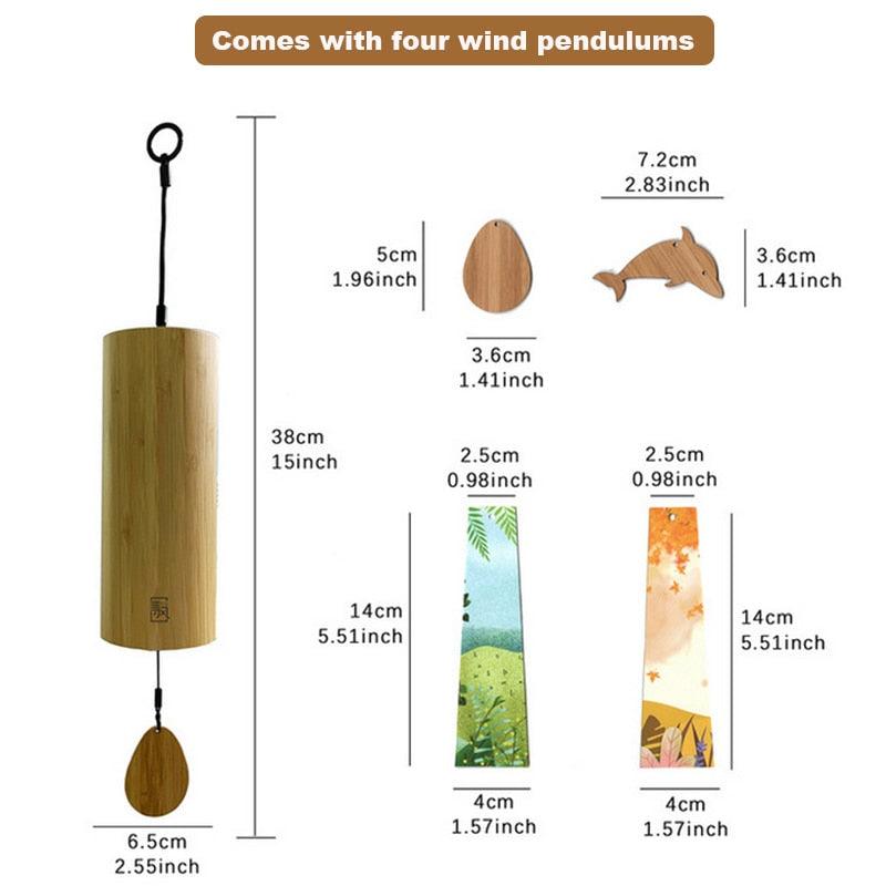 Home Decor Chord Wind Chimes For Outside Handmade Bamboo Wooden Music Outdoor for Relaxing Wind-chime For Home Room Decor Wall Decor Boho Wind-bell Macrame For Garden Wood Indoor / Outdoor Decor