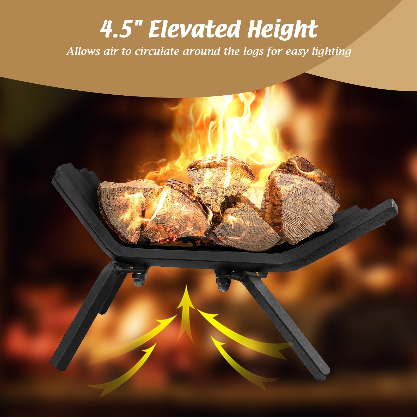 31/25/18 Inch Fireplace Grate for Outdoor Fire Pit