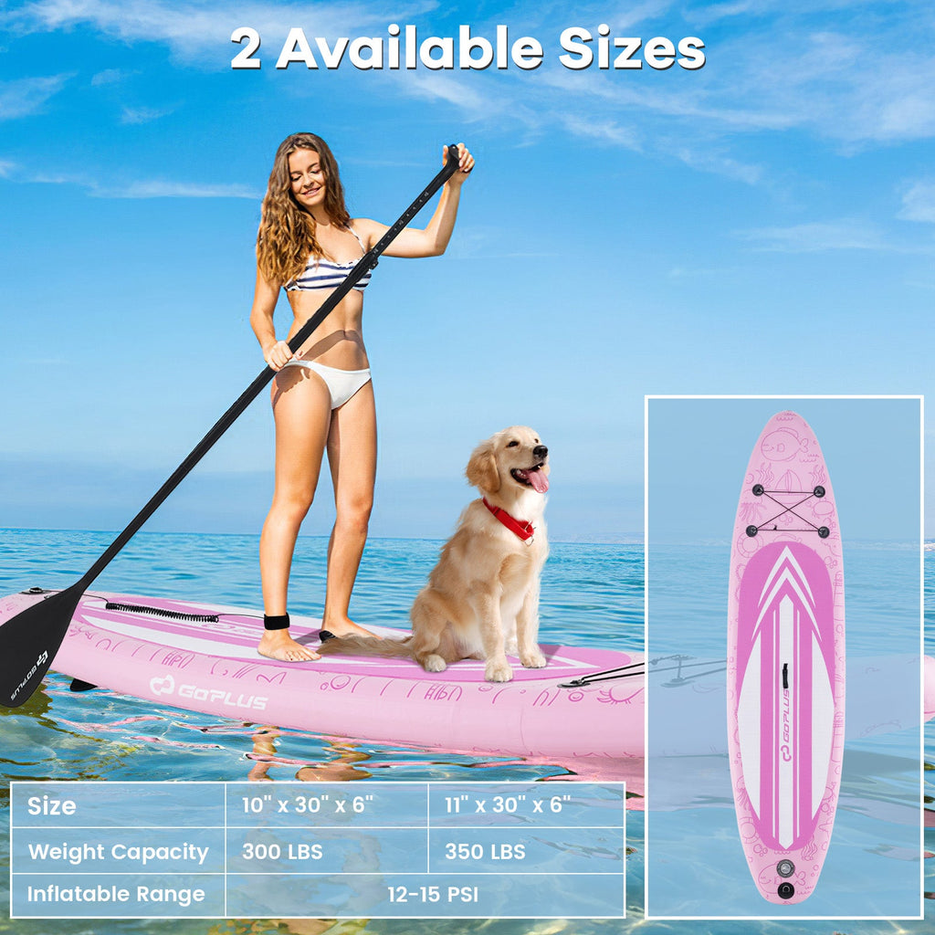 Inflatable Stand up Paddle Board iSUP Board Accessories with 3 Fins and Backpack