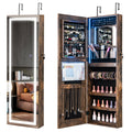 42.5 Inches Lockable Jewelry Mirror Wall Cabinet with 3-Color LED Lights