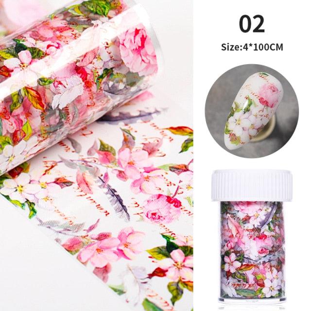 Maple Leaves Nail Foil Stickers Autumn Colorful Flower Leaves Transfer Decals Slider Nails Art Decoration DIY Manicures Summer Fruit Slime Nail Supplies Nail Art Decorations Fruit Flakes Nail Accessories