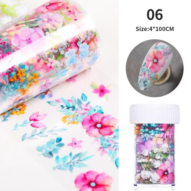 Maple Leaves Nail Foil Stickers Autumn Colorful Flower Leaves Transfer Decals Slider Nails Art Decoration DIY Manicures Summer Fruit Slime Nail Supplies Nail Art Decorations Fruit Flakes Nail Accessories