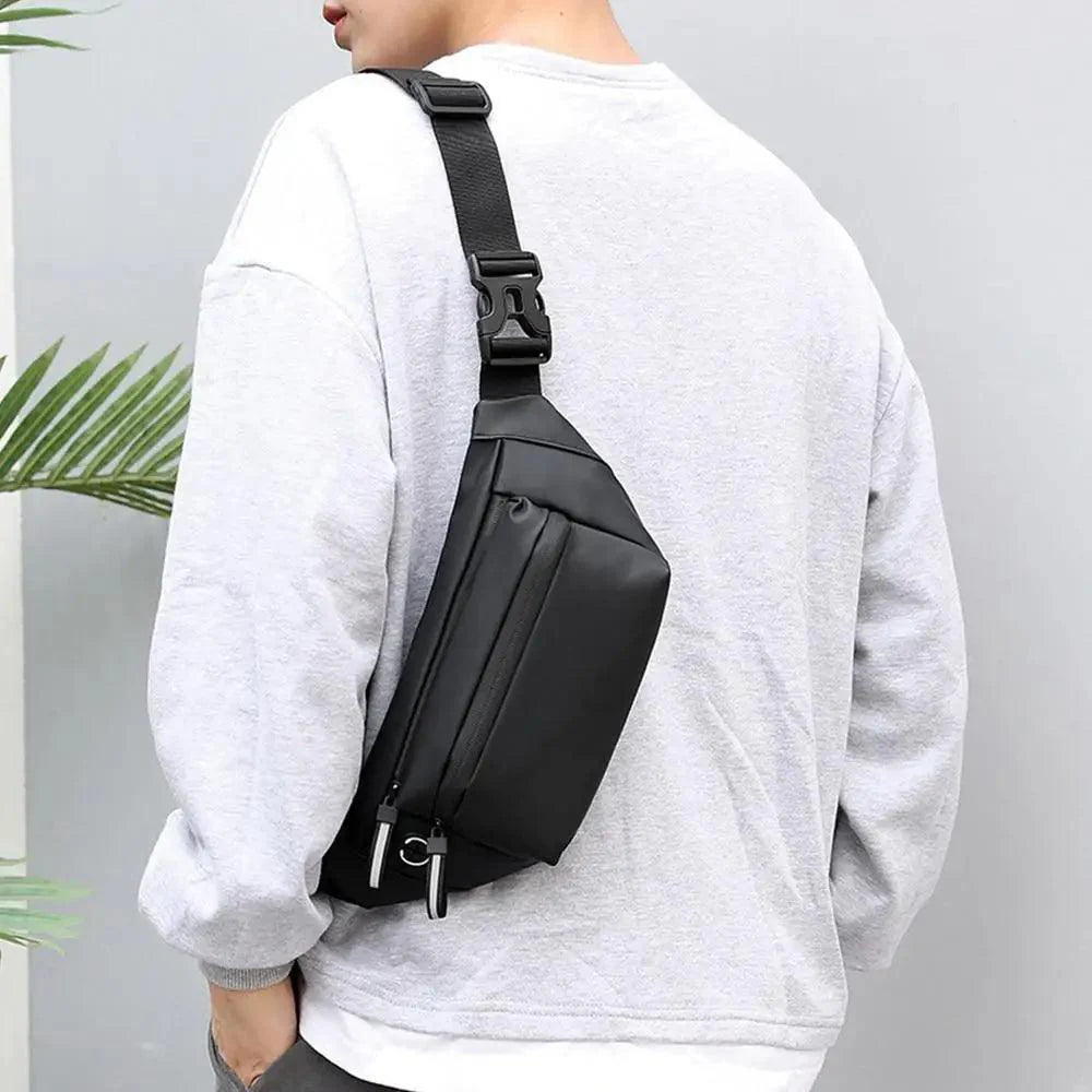 Men Blue Waterproof Belt Bag Fashion Chest Pack New Design High Quality Outdoor Sports Fanny Pack Men's Travel Shoulder Bags