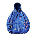 Mens Casual Hoodie Sweatshirt Vintage Yellow Painted Style Hip Hop Creativity Streetwear Men Hooded Sweatshirt Streetwear Loose Hoodies Letter Printing Hoody