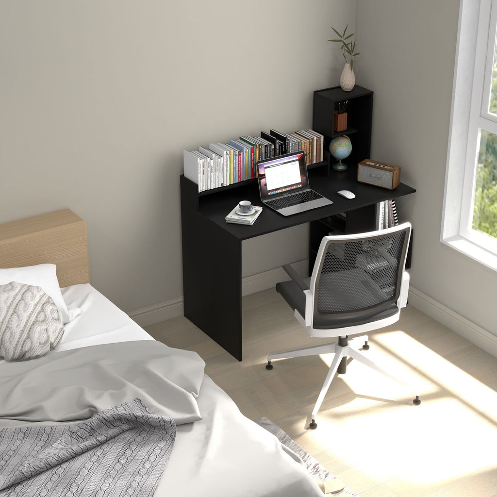Modern Computer Desk with Storage Bookshelf and Hutch for Home Office