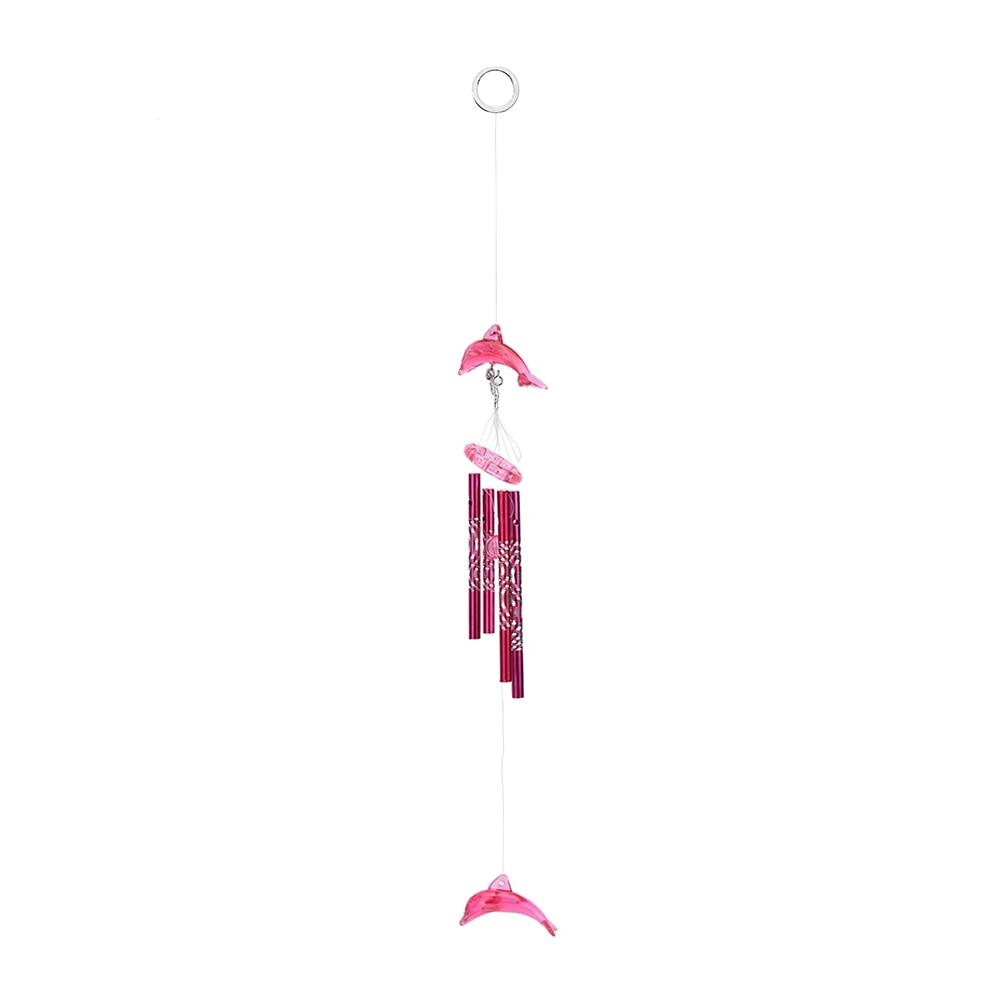 Music Wind Chime Idyllic Farm Decoration New Creative Crystal Cute Dolphin 4 Metal Tubes Wind Chime Home Garden Hanging Decor Outdoor Corridors Lawns Gardens & Interior Decoration Gifts for Everyone Memorial Wind Chimes For Loved One's