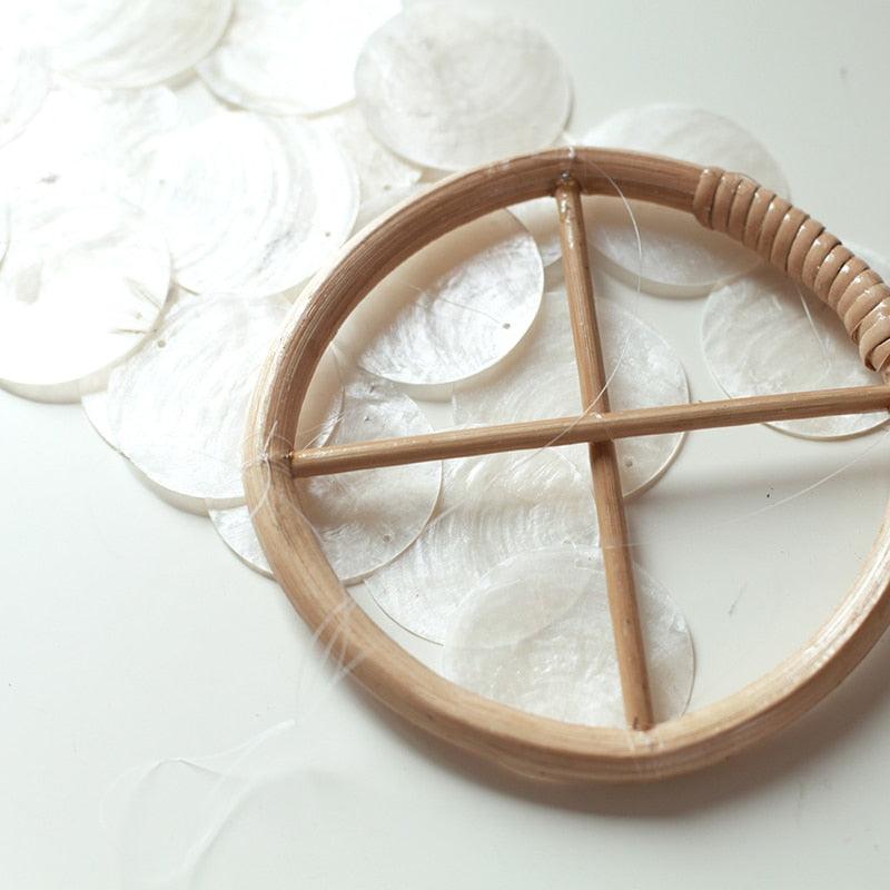 Natural Outdoor Shell Wind Chime Nordic Korean Style Hotel Dorm Home Office Nursery Decor Hanging Accessories For Gift Decoration Photography Wind Chimes