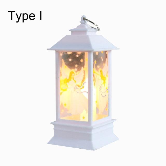 New Christmas Lantern Old Man Snowman Christmas Tabletop Lanterns Vintage Outdoor Candle Lantern Decorative with LED Light LED Candle Light for Christmas Decoration Retro Hanging Candle Holder Christmas Tree Decoration Christmas Gift Home Decoration