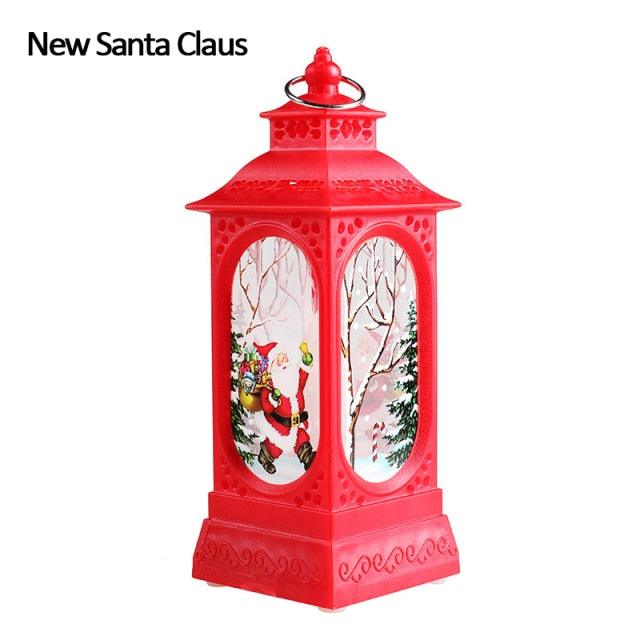 New Christmas Lantern Old Man Snowman Christmas Tabletop Lanterns Vintage Outdoor Candle Lantern Decorative with LED Light LED Candle Light for Christmas Decoration Retro Hanging Candle Holder Christmas Tree Decoration Christmas Gift Home Decoration