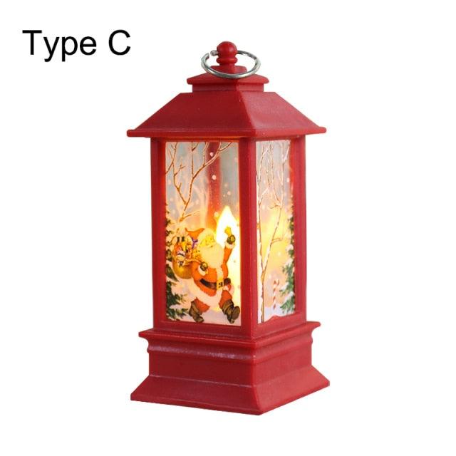New Christmas Lantern Old Man Snowman Christmas Tabletop Lanterns Vintage Outdoor Candle Lantern Decorative with LED Light LED Candle Light for Christmas Decoration Retro Hanging Candle Holder Christmas Tree Decoration Christmas Gift Home Decoration