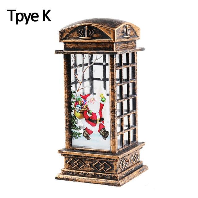 New Christmas Lantern Old Man Snowman Christmas Tabletop Lanterns Vintage Outdoor Candle Lantern Decorative with LED Light LED Candle Light for Christmas Decoration Retro Hanging Candle Holder Christmas Tree Decoration Christmas Gift Home Decoration