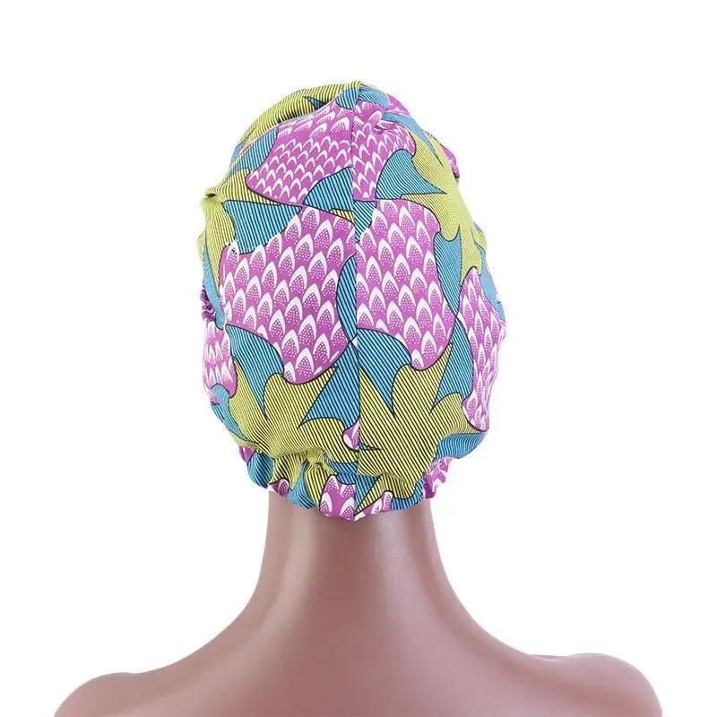 New Vintage African Print Stretch Bandana Head Wrap Long Scarf satin Floral Women Party Turban Headwear Cap Hair Accessories