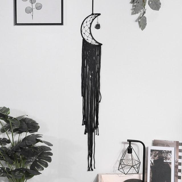 Nordic Evil Eye Dream Catcher Home Room Decor Moon Design Feather Wall Hanging Ornament Black Room Decoration For  Farmhouse  College Dorm Wind Chimes Gift Festival Decorations Photography