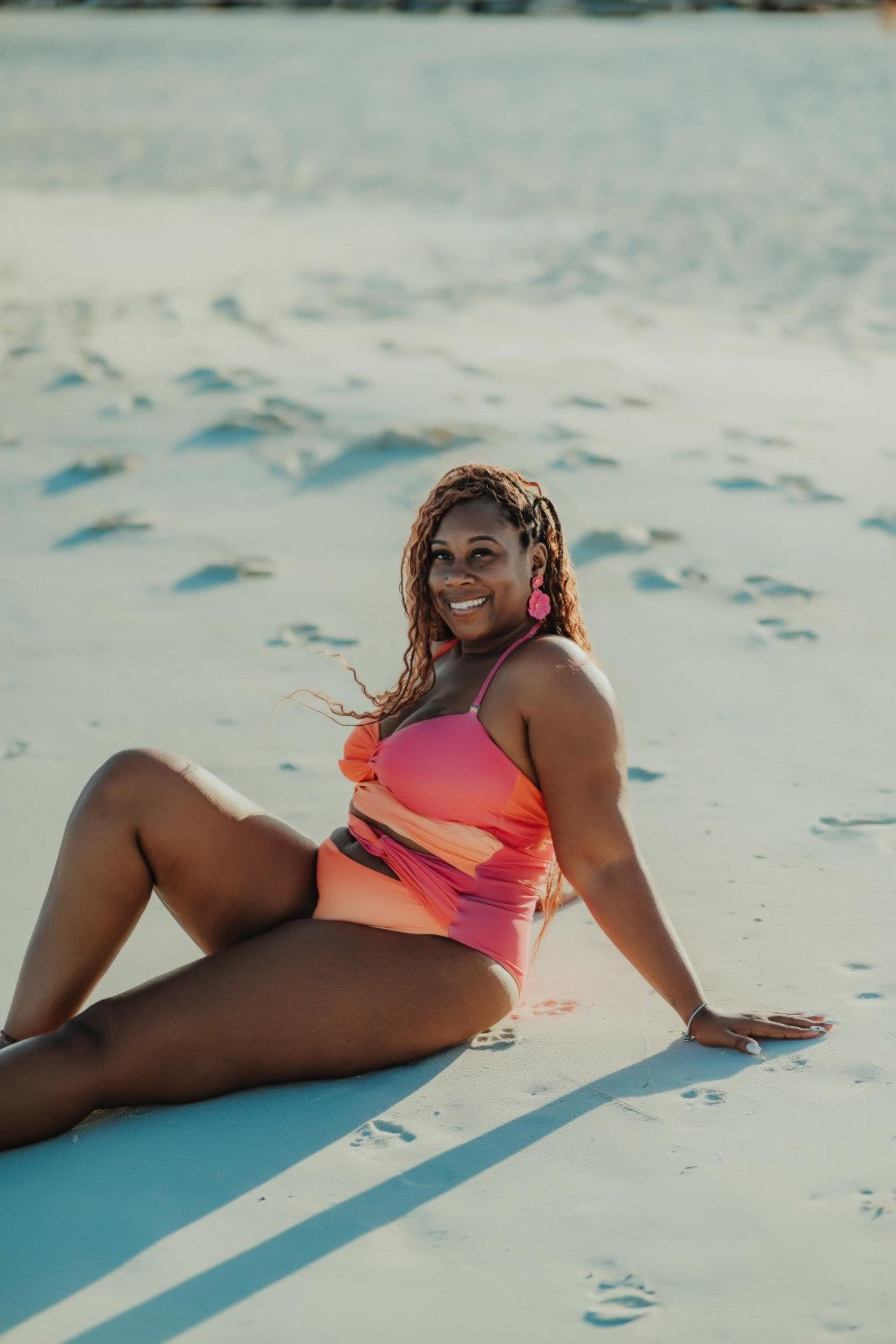 THE SOLEIL - OMBRE PINK ONE-PIECE SWIMSUIT