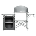 Foldable Outdoor BBQ Portable Grilling Table With Windscreen Bag