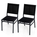 Outdoor Dining Chairs with Breathable Seat and Backrest for Backyard Porch Poolside