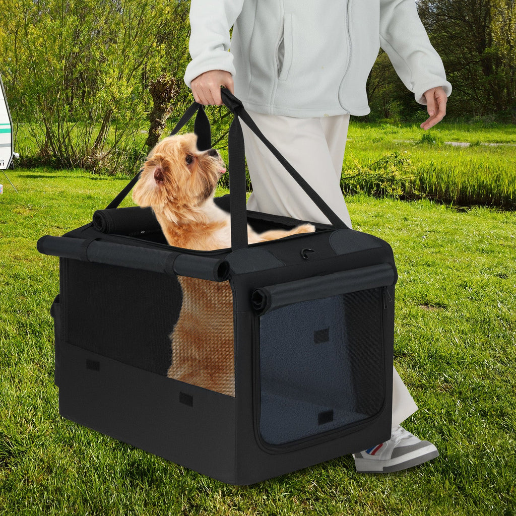 Portable Foldable Pet Carrying Bag with 2 Openings and Comfy Cushion