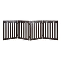 24 Inch Folding Wooden Freestanding Pet Gate Dog Gate with 360¬∞ Hinge