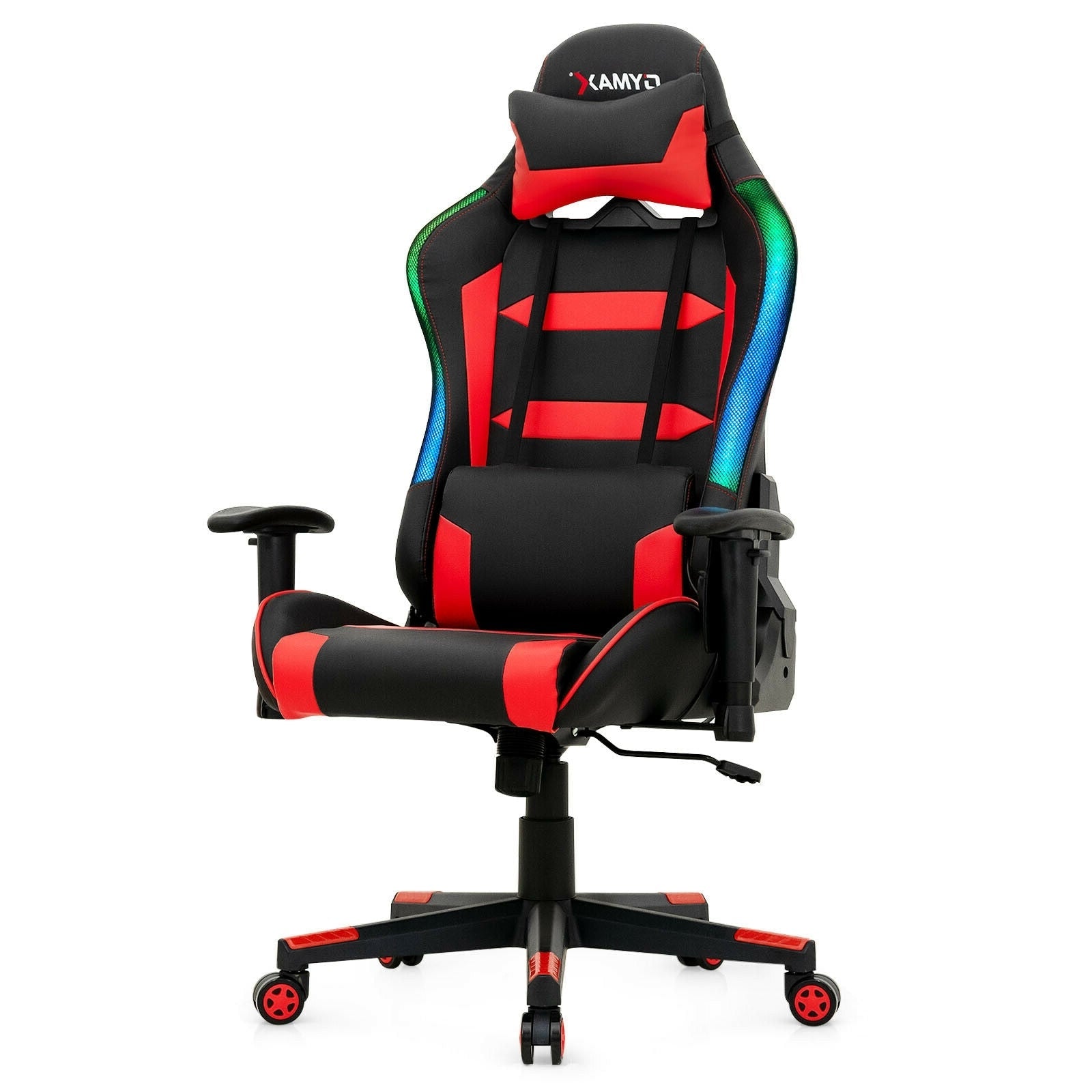 Adjustable Swivel Gaming Chair with LED Lights and Remote