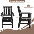 Set of 2 Patio Dining Chairs with Wide Armrests