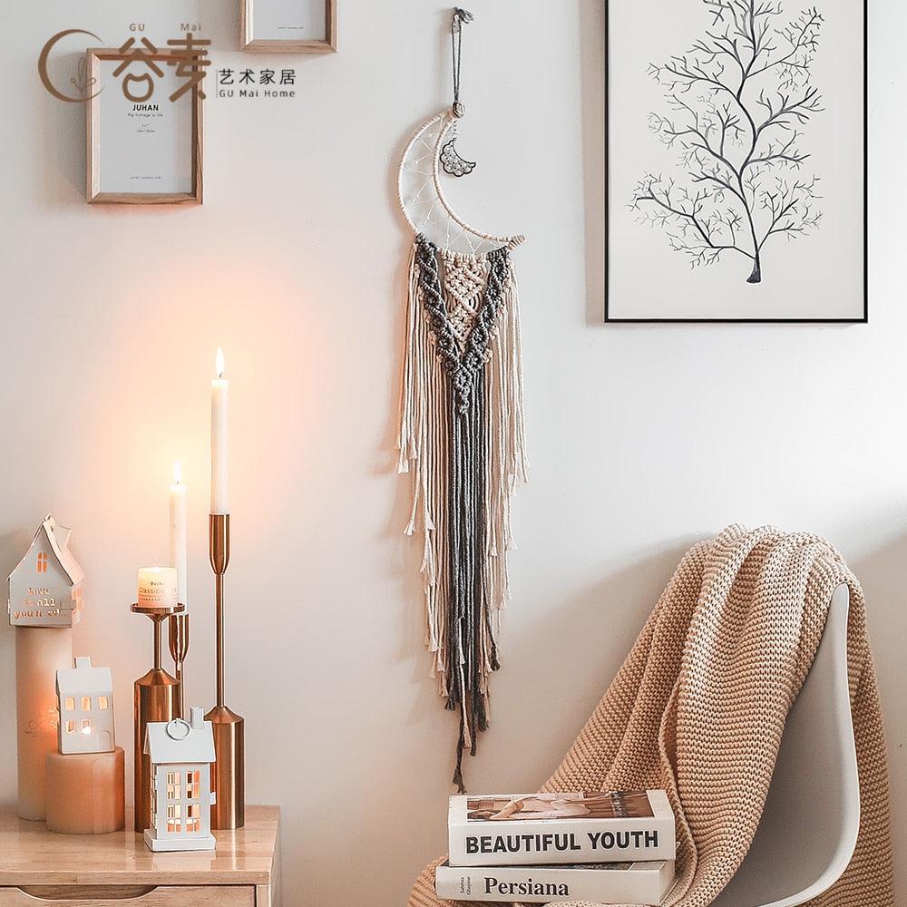 Star Moon Sun Dream Catcher Home Wall Décor Moon Dream Catcher Wall Decor Wall Hanging Aesthetic Room Home Decor For Teenage Girl Room Decor Wedding Decoration Girls Kid Garden Decoration Wind Chimes With Light Gifts