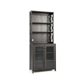 Tall Freestanding Bar Cabinet Buffet with Glass Holder and Adjustable Shelf-Gray