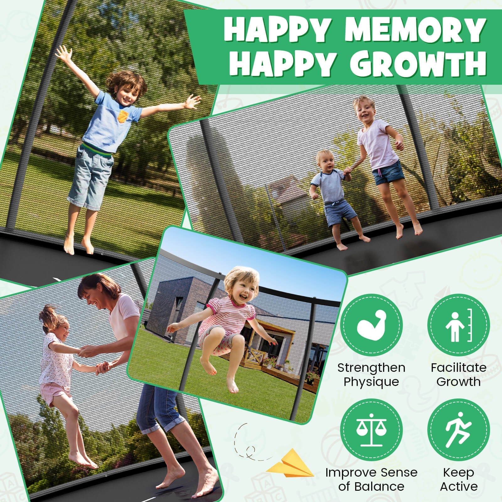 12FT ASTM Approved Recreational Trampoline with Ladder