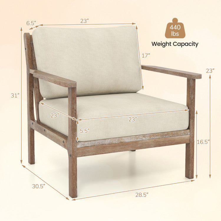 Modern Accent Chair & Tempered Glass Oval Side Coffee Table Set