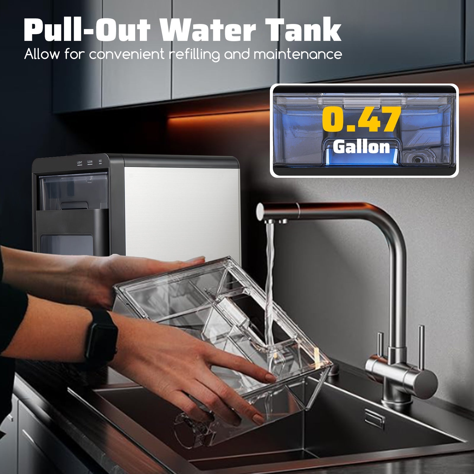 Countertop Nugget Ice Maker and Powerful Fruit Vegetable Juicer Combo for Refreshing Beverages
