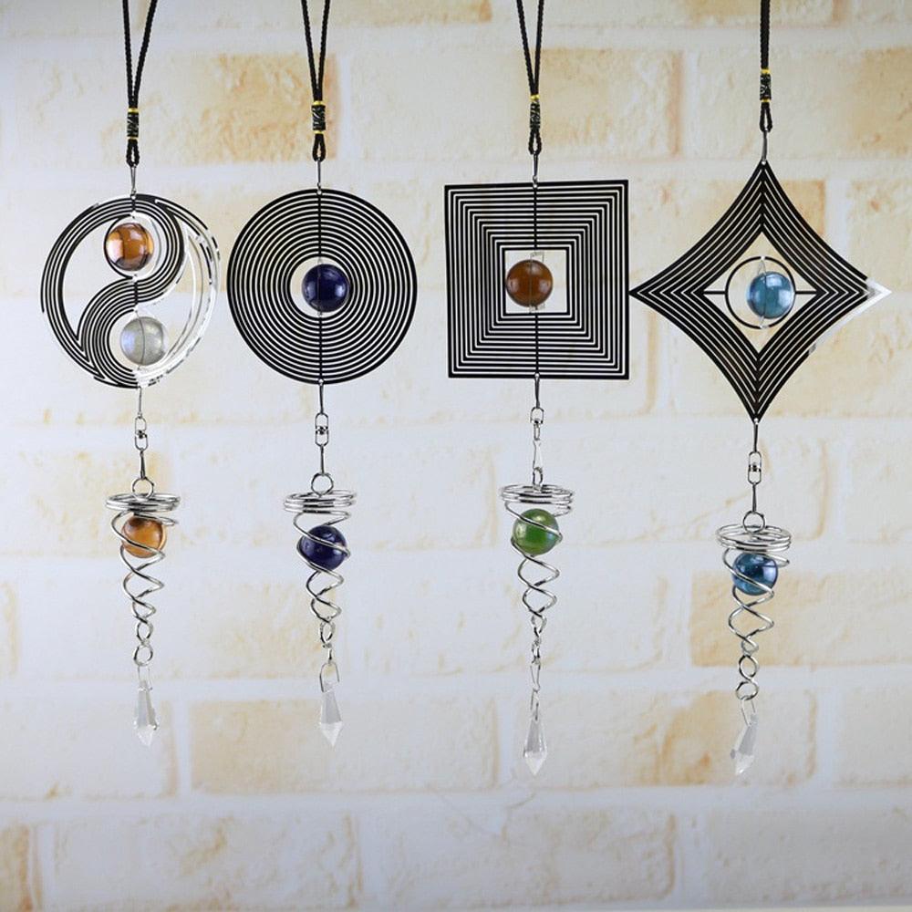 Wind Chimes Spinner Spiral Rotating Crystal Ball Wind-chime Church Yard Decor Gift For Garden Patio Balcony & Indoor Decor Photography Prop Best Decoration Thing Beautiful Looking Decor
